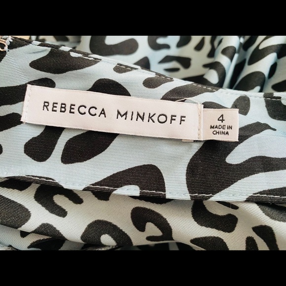 Rebecca Minkoff Sz 4 Blue Leopard Midi Skirt - Picture 2 of 7